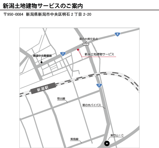 会場　新潟土地建物サービス 地図