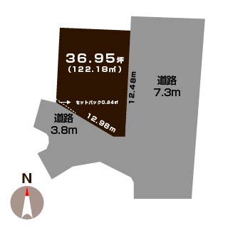 新潟市城所1丁目の土地の敷地図