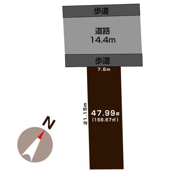 新潟市中央区関屋昭和町の土地の敷地図