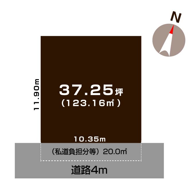 新潟市西区小針の【土地】の敷地図