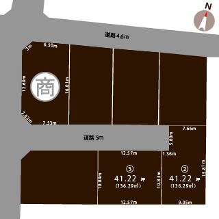 新潟市東区河渡本町の【分譲地《全3区画》】の敷地図