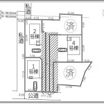 東区太平3丁目の新築住宅の配置図