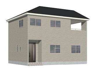 西区五十嵐二の町第2の新築住宅の外観完成予定パース
