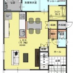 新潟市東区中野山の新築住宅の1階間取図