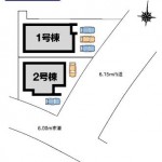 新潟市秋葉区みそら野の新築住宅の配置図