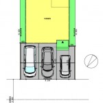 新潟市東区中野山の新築住宅の配置図