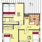 新潟市東区中野山の新築住宅の2階間取図