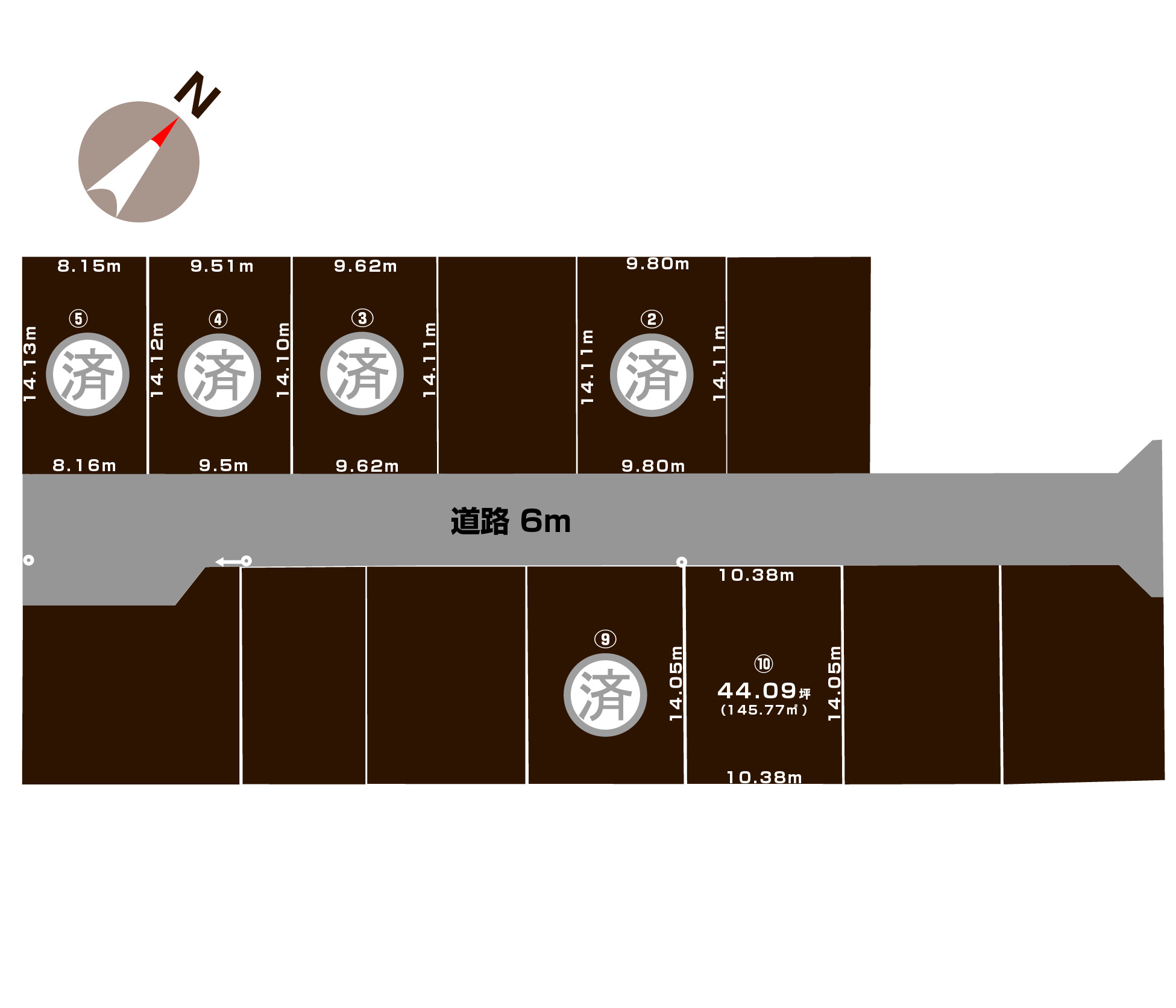 新潟市東区中野山の【土地】の敷地図