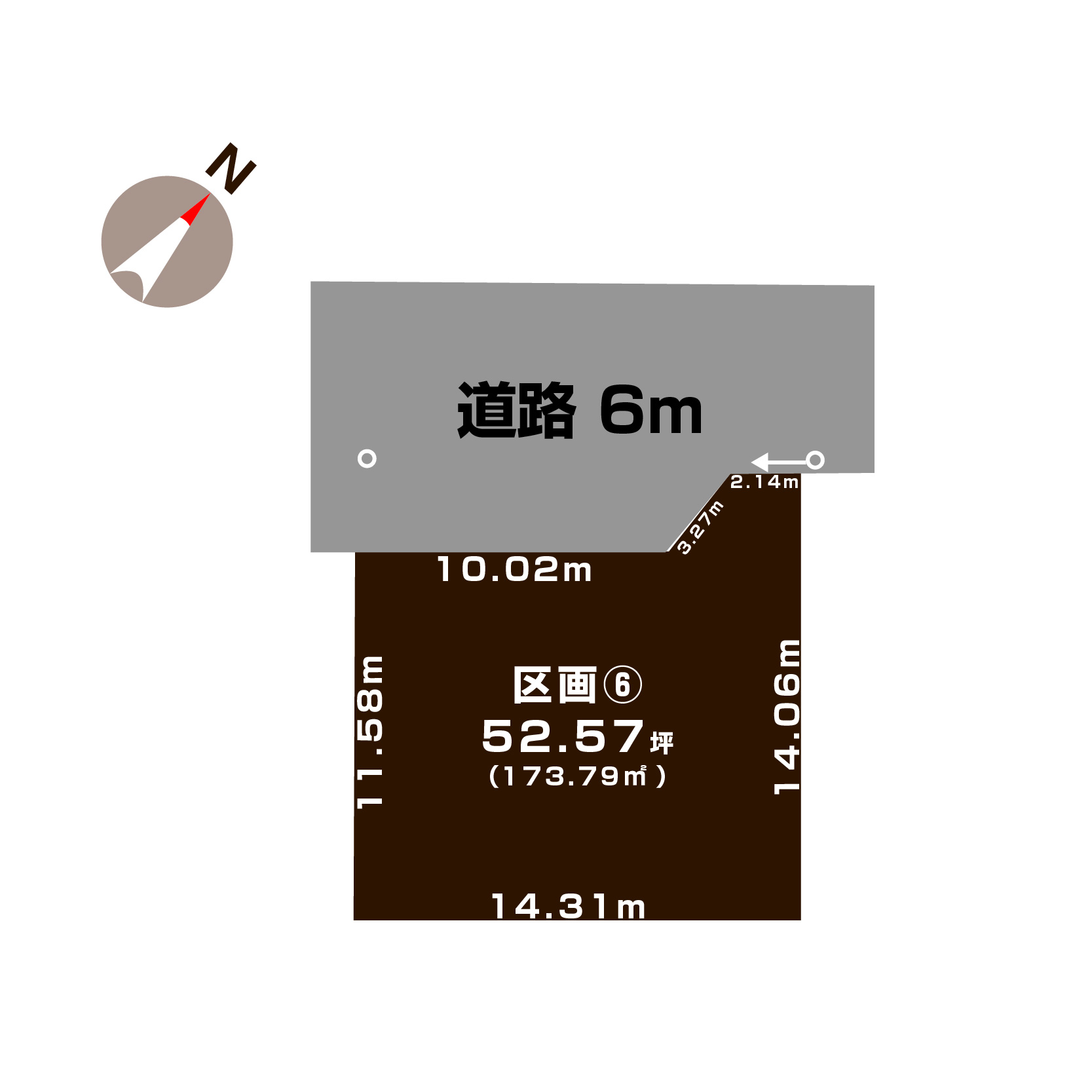 新潟市東区中野山の【土地】の敷地図