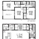 新潟市西区善久の新築住宅の間取図