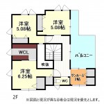 三条市西本成寺の中古住宅の2階間取図
