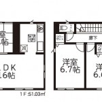 新潟市東区船江町の新築住宅の間取図	
