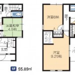 新潟市東区中山の新築住宅（1号棟）の間取図		
