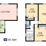 江南区亀田中島1丁目の新築住宅の間取図		