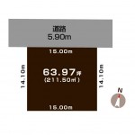 新潟市秋葉区新金沢町の【土地】の敷地図
